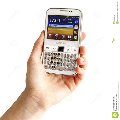 Hand Holding Samsung Galaxy Y Pro B5510 Editorial Stock Photo Image