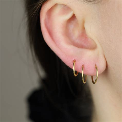 From 3mm To 15mm Huggie Hoop Earrings 14 16 18 20 Gauge Conch Etsy