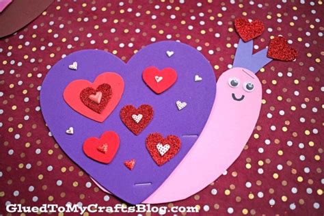 Craft Foam Heart Valentine Snails