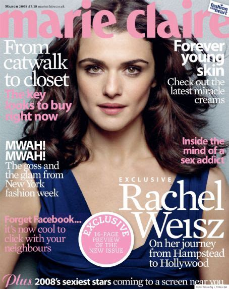 Rachel Weisz Marie Claire Magazine March 2008 Cover Photo United Kingdom