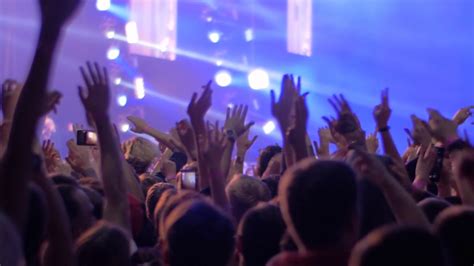 People With Hands Up At Rock Concert View Stock Footage Sbv 338598379