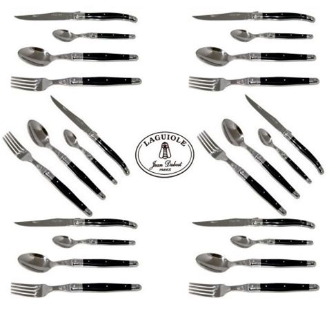 flatware laguiole french stainless steel pcs france cutlery dubost heavier sharp mm complete blade setting direct dinner colour dark table