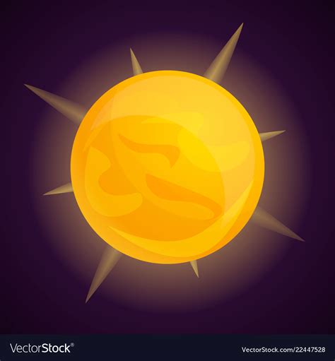 Space Sun Icon Cartoon Style Royalty Free Vector Image
