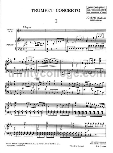 Franz Joseph Haydn Concerto In Eb For Trumpet