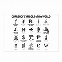 World Currency Symbols Postcards (Package of 8) by CurrencySymbols