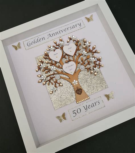 50th Golden Wedding Anniversary Frame Keepsake T Etsy Uk