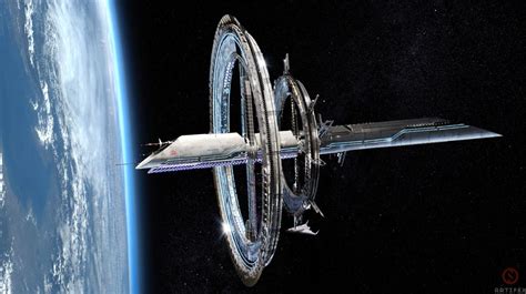 ArtStation Orbital Space Station Concept Mitchell Stuart Spaceship Art Spaceship Concept
