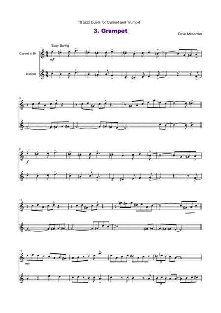 10 Jazz Duets For Clarinet And Trumpet Free Music Sheet