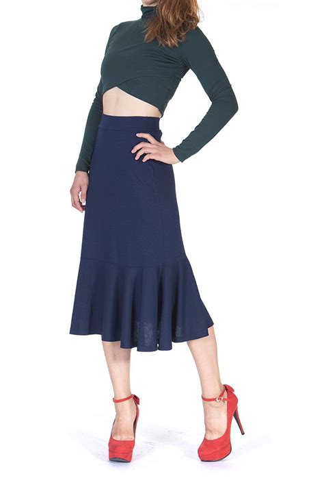 1930s Style Skirts Midi Skirts Tea Length Pleated Midi Flare