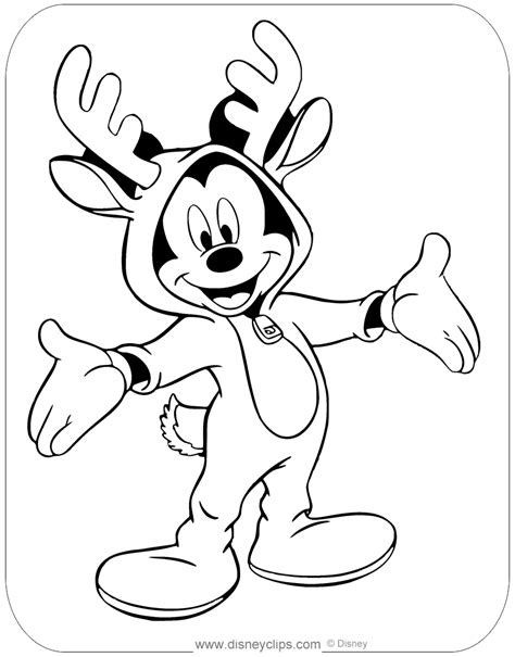 Mickey Mouse Christmas Coloring Pages Free