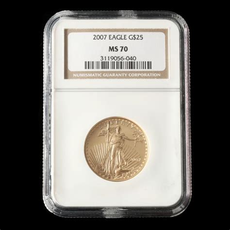 2007 25 Gold American Eagle Bullion Coin Ngc Ms70 Lot 2062 Single