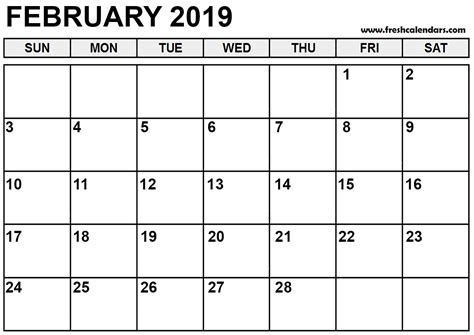 Download and print february calendars for 2021, 2022, 2023. February 2019 Calendar - FREE DOWNLOAD | Printables Unlimited