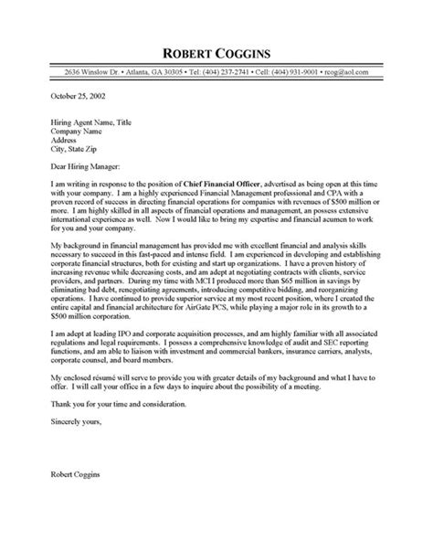 Download this example of a chief financial officer appointment letter template now! Cfo Cover Letter Sample | scrumps