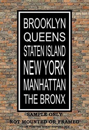 New York City Boroughs Subway Sign Print