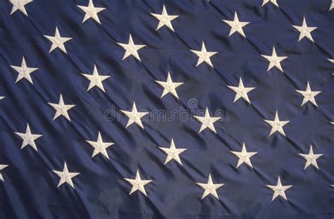 Close Up Of The Stars On An American Flag United States Stock Photo