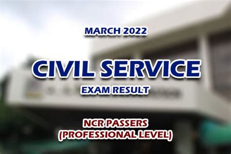 Civil Service Exam Result March NCR Passers Professional Level