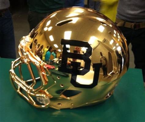 Baylor New Gold Chrome Football Helmet 3 687x582 Baylor Bears Unveils