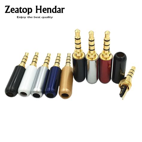 2.5mm to 3.5mm aux audio adapter converter male to female jack for headphone. 4PCS 3.5 mm Plug Audio Jack 4 Pole Gold Plated Earphone ...
