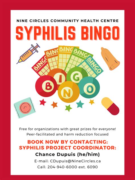 Syphilis Bingo Poster Nine Circles Community Health Centre