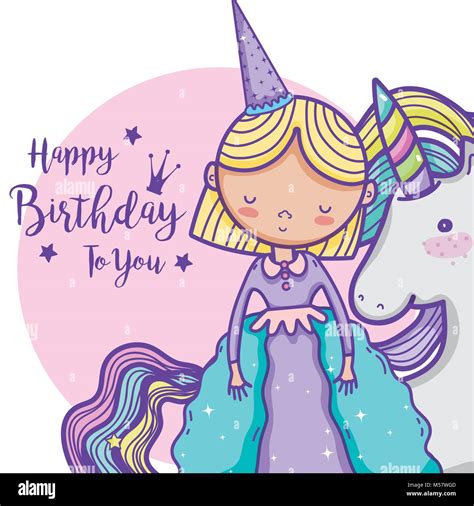 Happy Birthday Card For Girls Stock Vector Image And Art Alamy