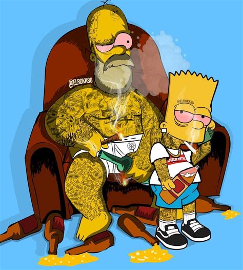 Father And Son Spending Quality Time Together Homer X Bart Simpsons