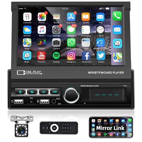 Buy Podofo Single Din Touchscreen Car Stereo Inch Motorized Flip Out Screen Car Radio In Dash