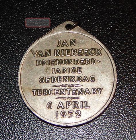 1652 1952 Cape Town South Africa Tercentenary Jan Van Riebeeck Medal