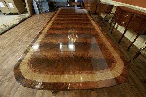 You can combine wooden dining tables with plastic or vintage iron chairs. Extra Large and Long Mahogany Dining Room Table with 3 Leaves (LH 5) - Traditional - Dining ...