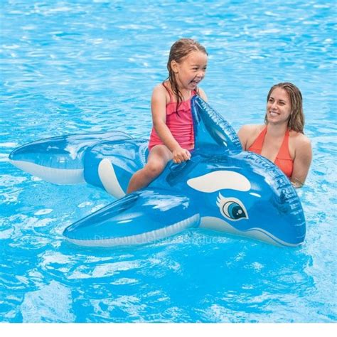 Intex Lil Whale Inflatable Ride On Swimming Pool Toy Float Pool And Spa