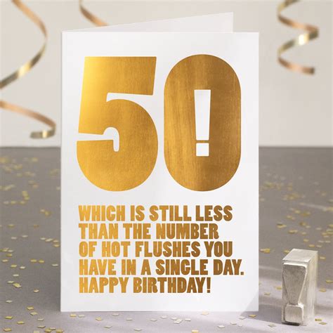 Gold Foil Funny 50th Birthday Card Wordplay Design