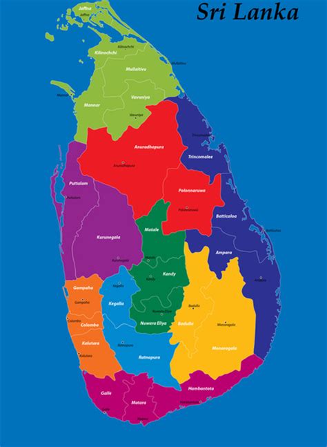 Peta Kabupaten Dan Provinsi Sri Lanka Vektor Misc Vektor Gratis