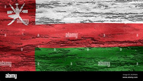 3d Illustration Of A Oman Flag Realistic Waving Fabric Flag Stock