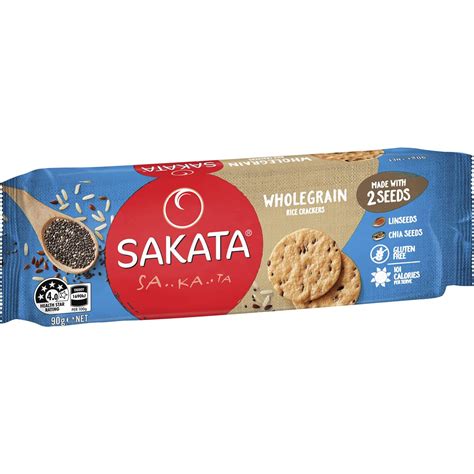 Sakata Rice Crackers Wholegrain Original 90g Woolworths