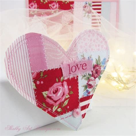 Diy ~ Faux Patchwork Shabby Valentine Heart Shabby Art Boutique