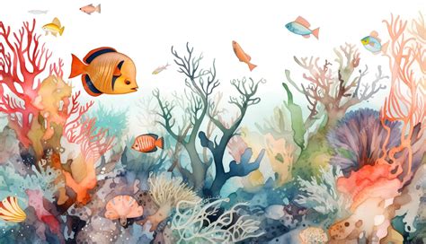 Premium Ai Image Watercolor Ocean Life Watercolor Sea Life With