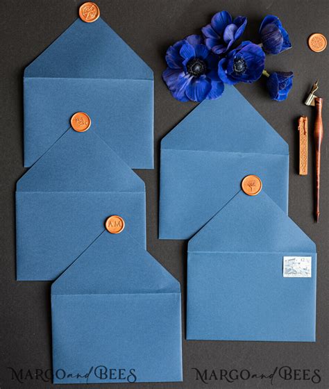 Navy Envelopes For Invitations With Velvet Liners A Handmade
