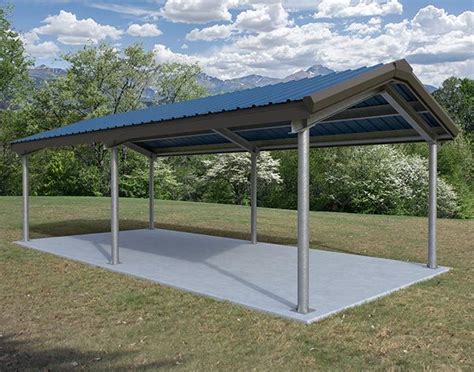 Alternate Views Of All Steel Gable I Beam Pavilion Metal Carport Kits