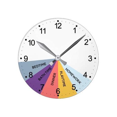 Daily Schedule Colors Round Clock Daily Schedule Kids Kids Schedule