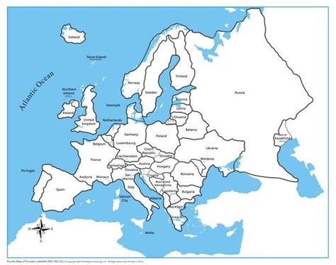 Europe Countries Labeled Map Europe Map Labeled European Countries