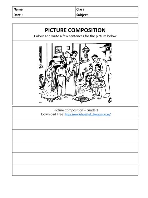 Pdf web library ebook free download. Picture Composition Worksheet - Grade 1 - Diwali | Picture composition, Reading comprehension ...