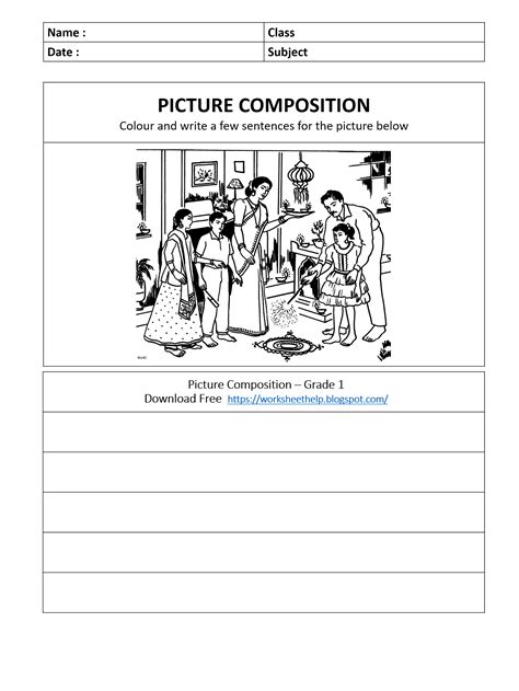 8th week class 6 english assignment solution is going on… the answer will be here in a short time. Picture Composition Worksheet - Grade 1 - Diwali | Picture ...