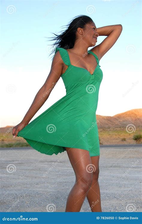 Woman Wearing Green Dress Stock Photo Image Of Adult