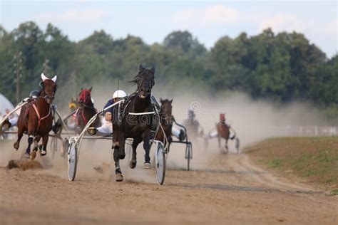 Horses And Riders Running At Horse Races Editorial Stock Photo Image