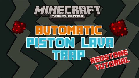 Piston Lava Trap Minecraft Pe Redstone Tutorial Youtube
