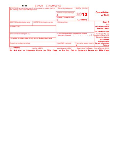 2013 Form Irs 1099 C Fill Online Printable Fillable Blank Pdffiller