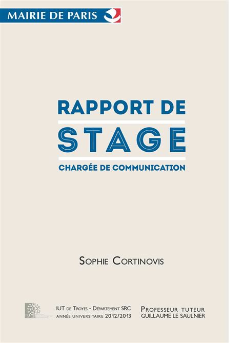 Exemple Rapport De Stage Licence Le Repr Sentant