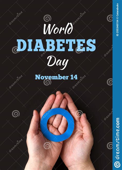 World Diabetes Day Blue Circle In Hands Of An Adult Is Symbol Of