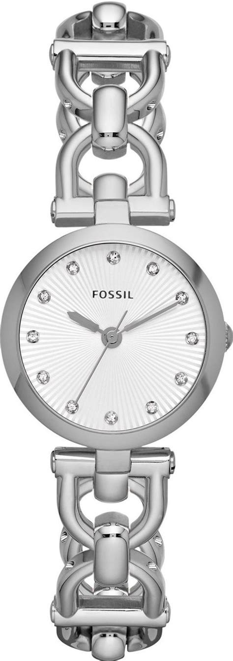Fossil Women S Es3348 Olive Three Hand Stainless Steel Watch Silver Tone Fossil Watches For