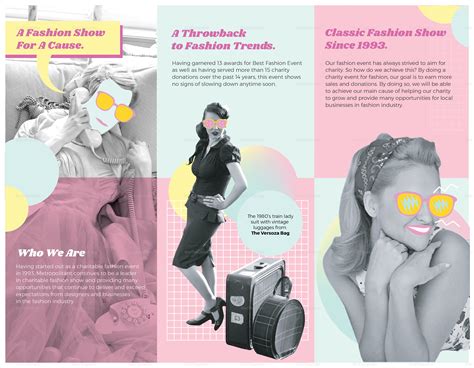 Retro Fashion Tri Fold Brochure Design Template In Psd Word Publisher