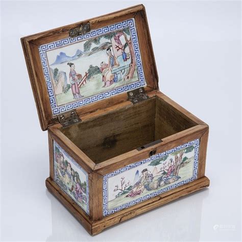 51BidLive Canton Enamel And Wood BoxChinese Probably Qianlong Set In